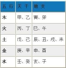 五行查询表|生辰八字五行查询